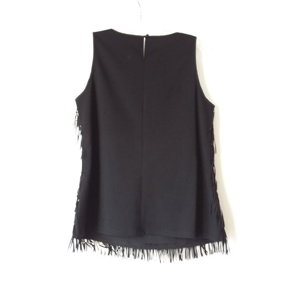 RSVP by Talbots Black Fringe Front Top S - Picture 2 of 7